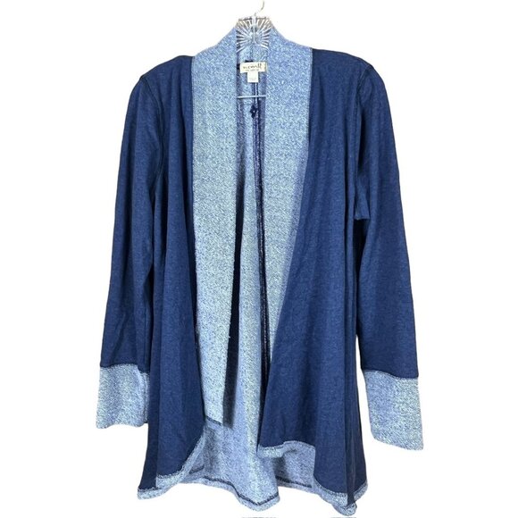 One World Women's Two Tone Blue Cardigan - Picture 1 of 7